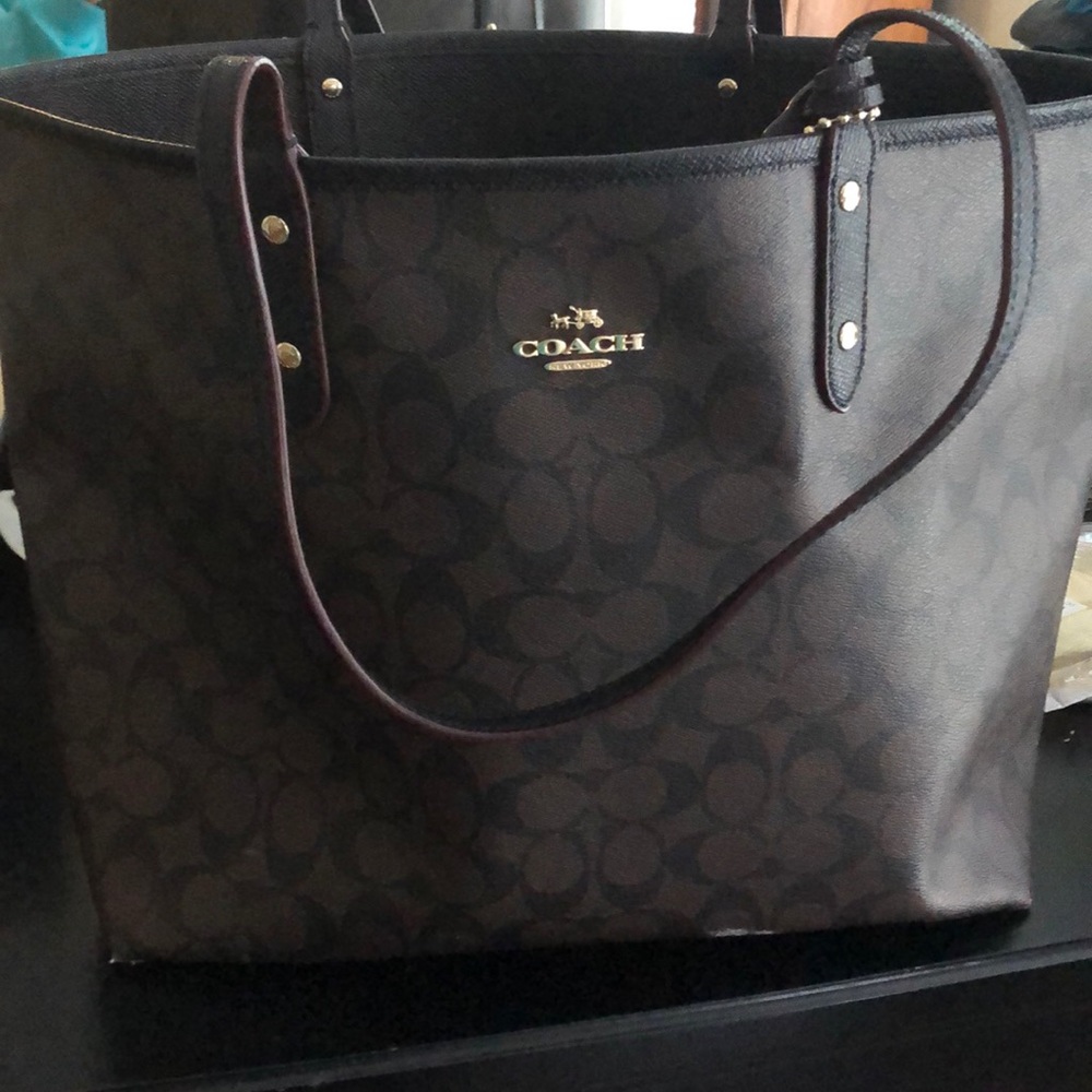 Coach reversible bucket tote